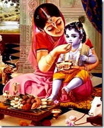 Lord Krishna eating