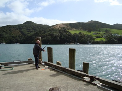 Phil fishing at Port Fitzroy. 