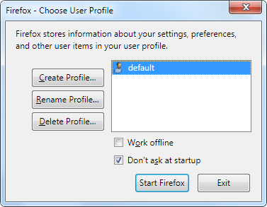 firefox profile manager for windows