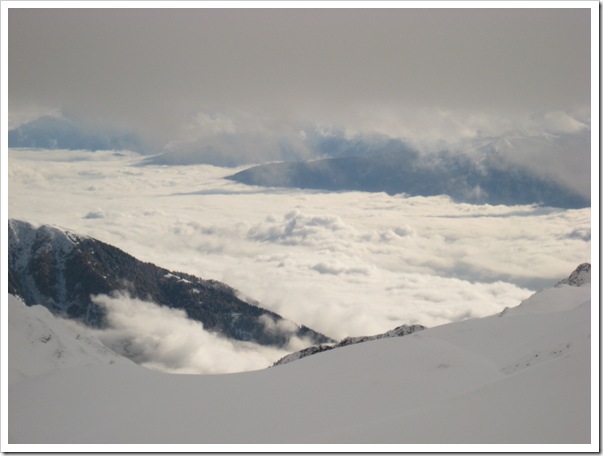 mare di nubi sopra la Val Pusteria