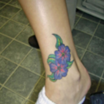 Label Flower Ankle Tattoos