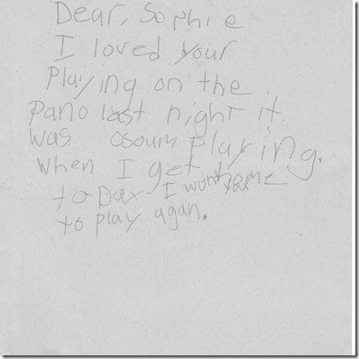 Sophie piano letter