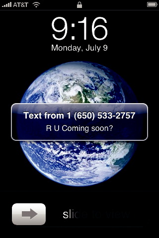 iphone Tutorials, iphone hacks, iphone tips,tricks: Receiving a Text
