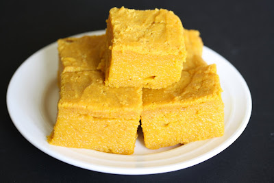 photo of slices of pumpkin mochi on a plate