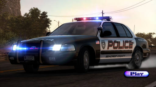 Simulation police car racing