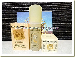 L'occitance olive body cream, cleansing foam  , bar soap set