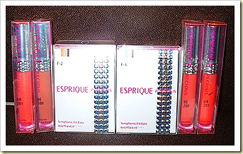 Esprique Precious Symphonic Fit Eyeshadows and Dress On Glossy Rouge lip gloss