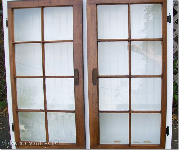 repurposed window into cabinet MyRepurposedLife.com