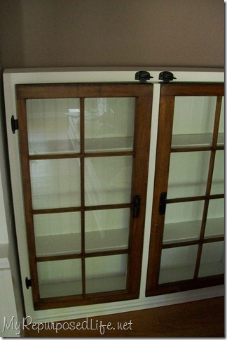 windows made into cabinet doors