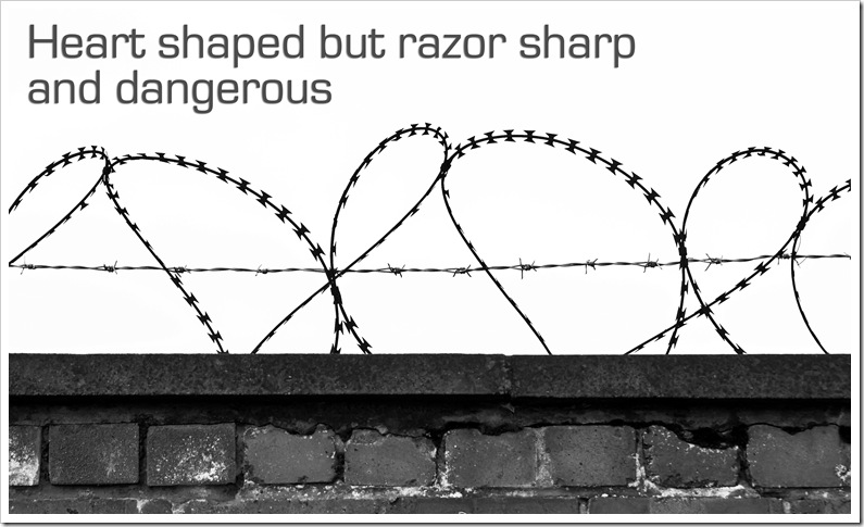 heart shaped but razor sharp and dangerous