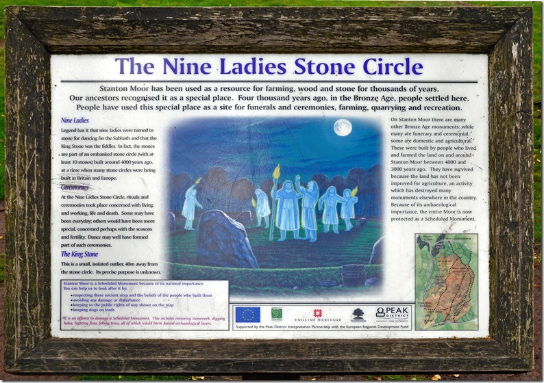 nine ladies stone circle displayboard