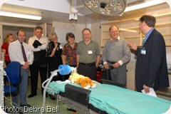 Donovan Palmer-AFM Managing Director tours the SA partners on the AFM in the one of the Operating theatres. 