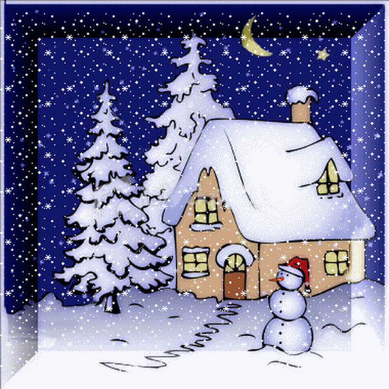 Gifs animados de casas nevadas navidad