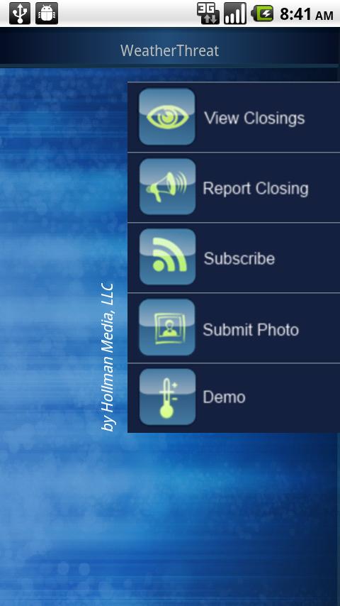 Android application Weather Threat+ screenshort