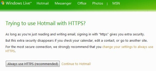 Hotmail SSL