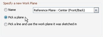 specifying work plane