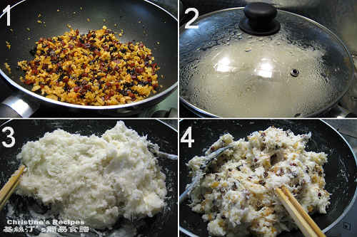 港式臘味蘿蔔糕製作圖 Chinese New Year Turnip Cake Procedures