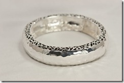 Lg Hammered Silver Stretch Bracelet