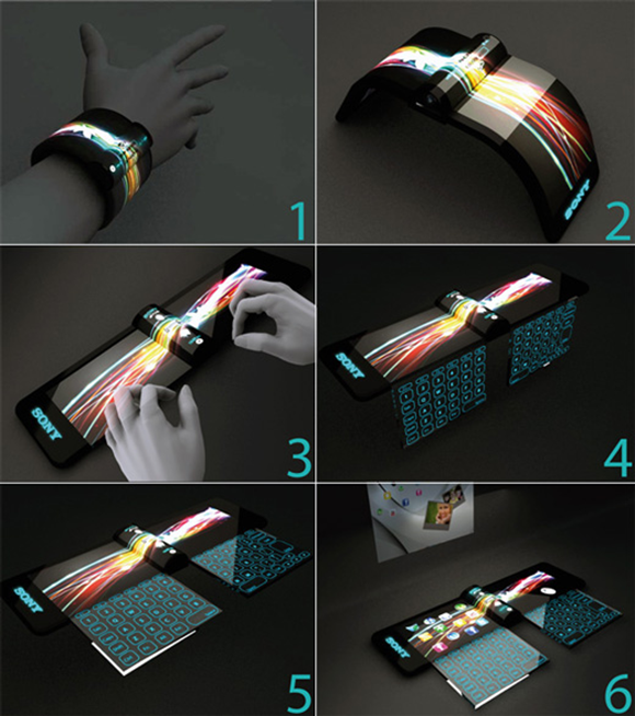 Amazing Futuristic Sony Concept Computer Bracelet 2011
