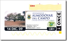 Diseño base que difundirá la ONCE sobre Almodóvar del Campo el 14 de diciembre.