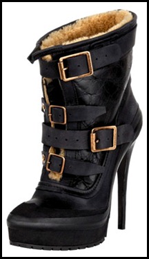 Burberry Prorsum Shearling Boot With Buckles