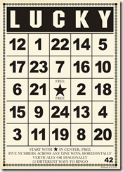 BC199 Lucky Bingo Card