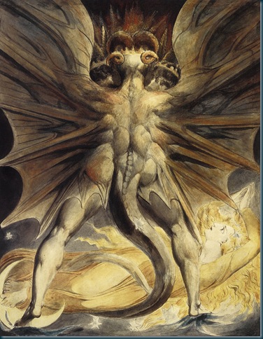 dragons ilustación de William Blake