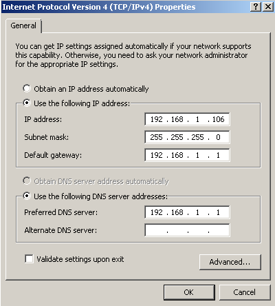 Windows 7 VM with fixed IP address