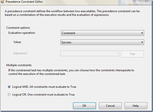 SSIS - Precedence Constraint Editor