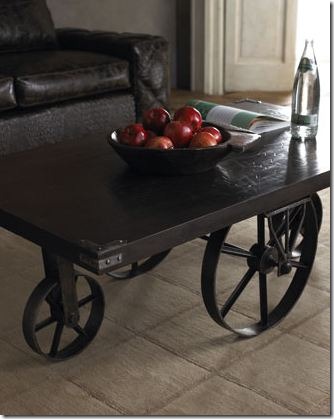horchow coffee table with wheels