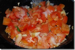 Add tomato, salt