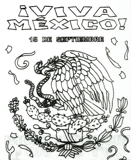 Escudo Mexicano -  Viva México para colorear