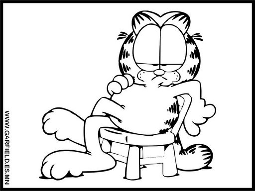 Garfield enojado para colorear