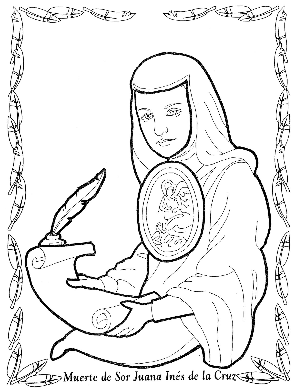 Sor Juana Inés de la Cruz para colorear