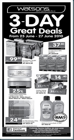 Watsons 3-Day Great Deals