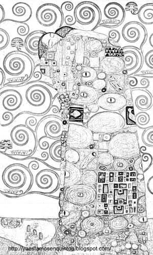 CUADROS DE KLIMT PARA COLOREAR.