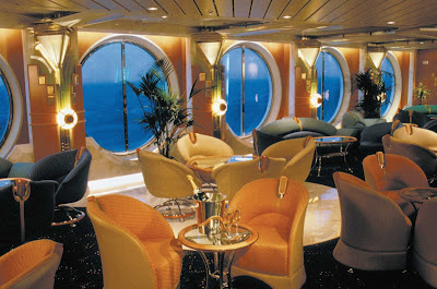 Where better to celebrate your first night cruising than Vision of the Seas' upscale Champagne Bar?