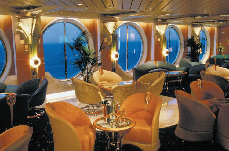 Where better to celebrate your first night cruising than Vision of the Seas' upscale Champagne Bar?