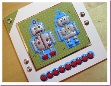 Two Blue Robots Card