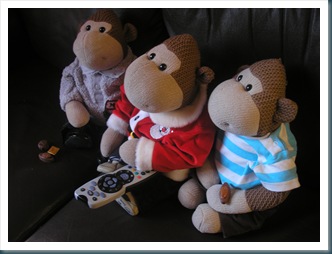 monkeys watching the tele