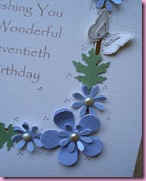70th Birthday Card Close Up