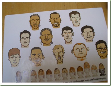 England World Cup Squad egg stickers