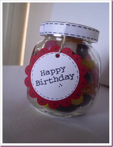 Birthday beans jar