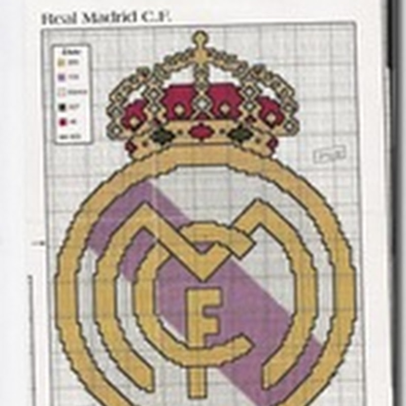 Esquemas punto de cruz escudo Real Madrid