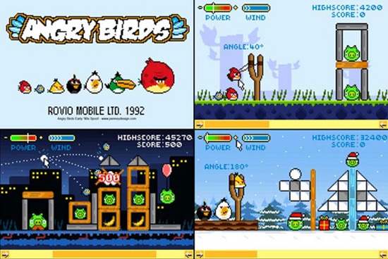 Retro Version of Angry Birds From 1992