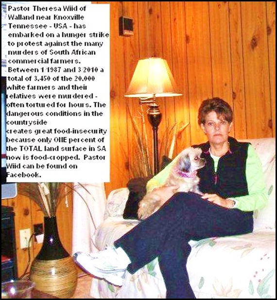 Pastor Theresa Wiid Walland Tennessee Hunger Strike against SA farm murders March2010 (2)