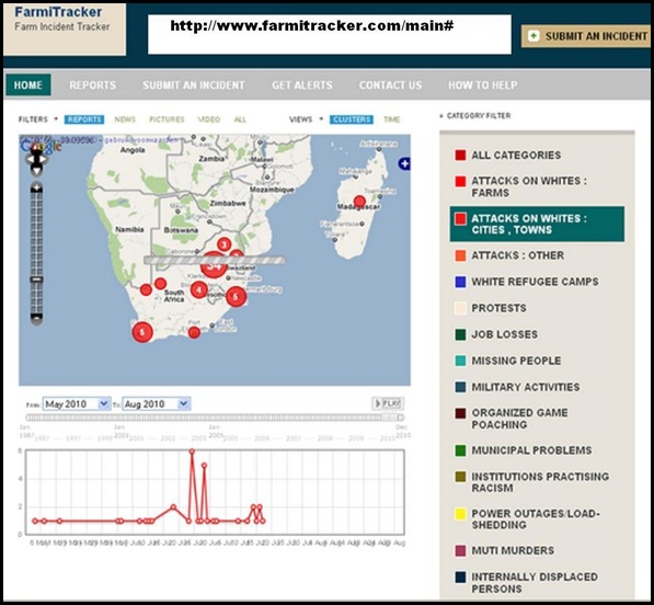 Farmitracker_Com_Update_July202010_Attacks against Whites Urban Areas only