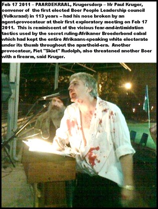 Kruger Paul convener of BoerElectionCommittee NOSE BLOODIED AT PAARDEKRAAL MET FEB172011