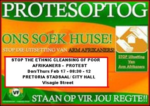 AFRIKANER POOR ETHNICALLY CLEANSED FROM PRETORIA PROTEST FEB172011 WESMOOT