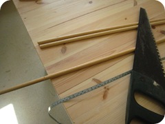 saw dowels to length